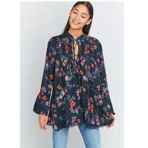 Free People Pebble Crepe So Fine Smoked Tunic